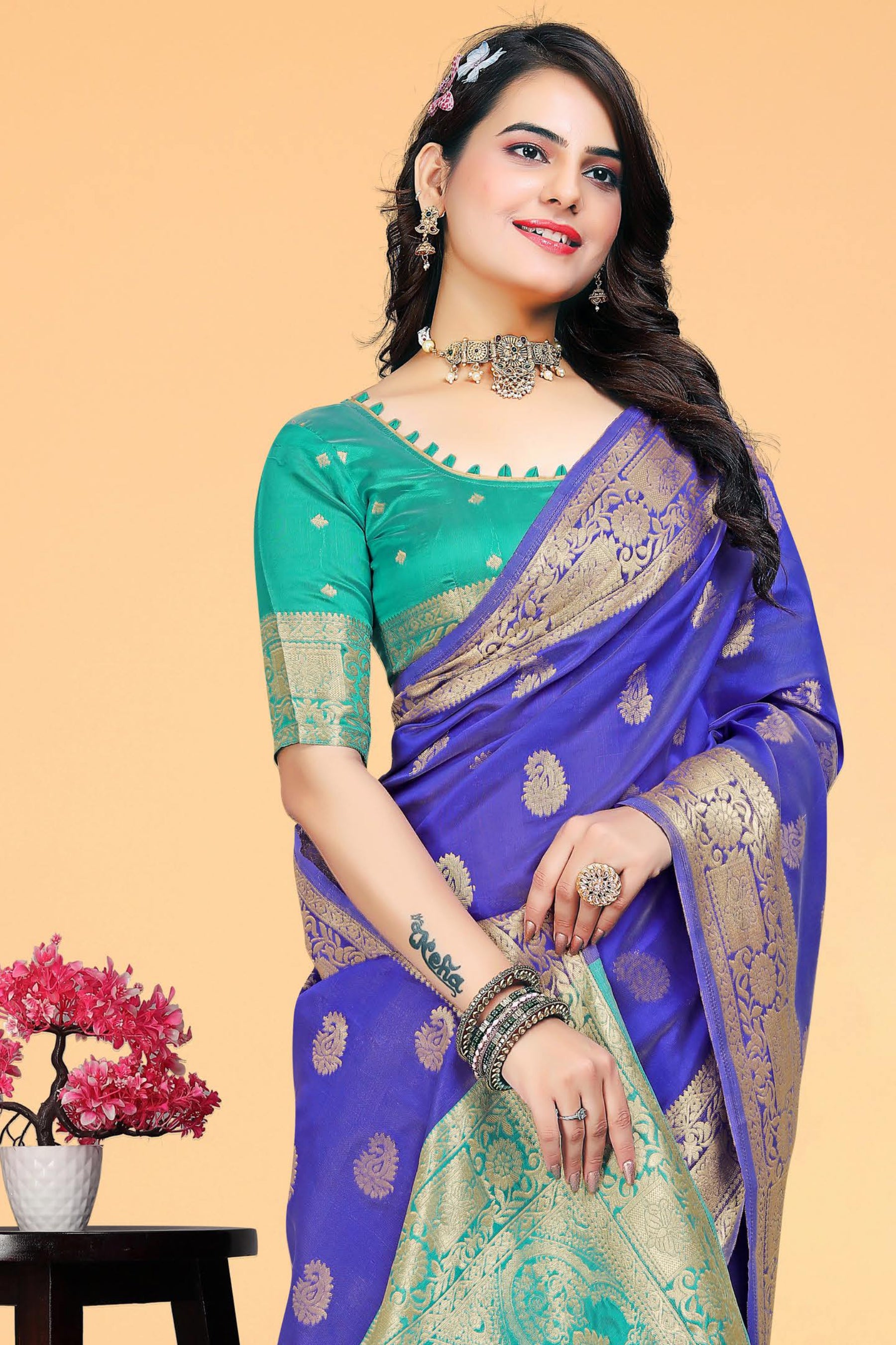 Woven Kanjivaram Dupion Silk Saree