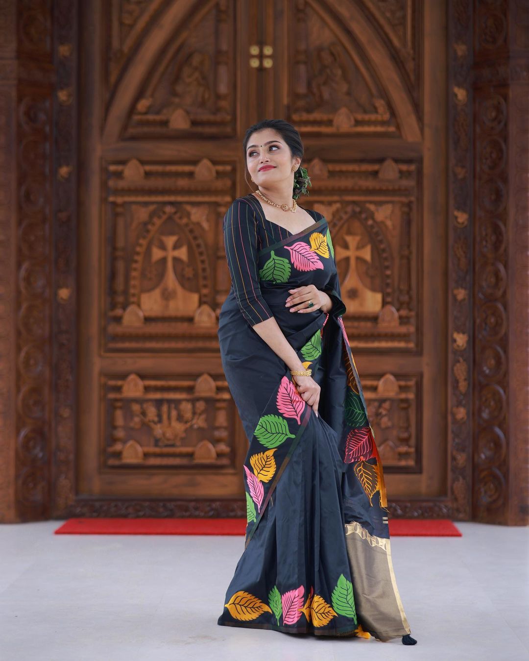 White Silk Woven Saree