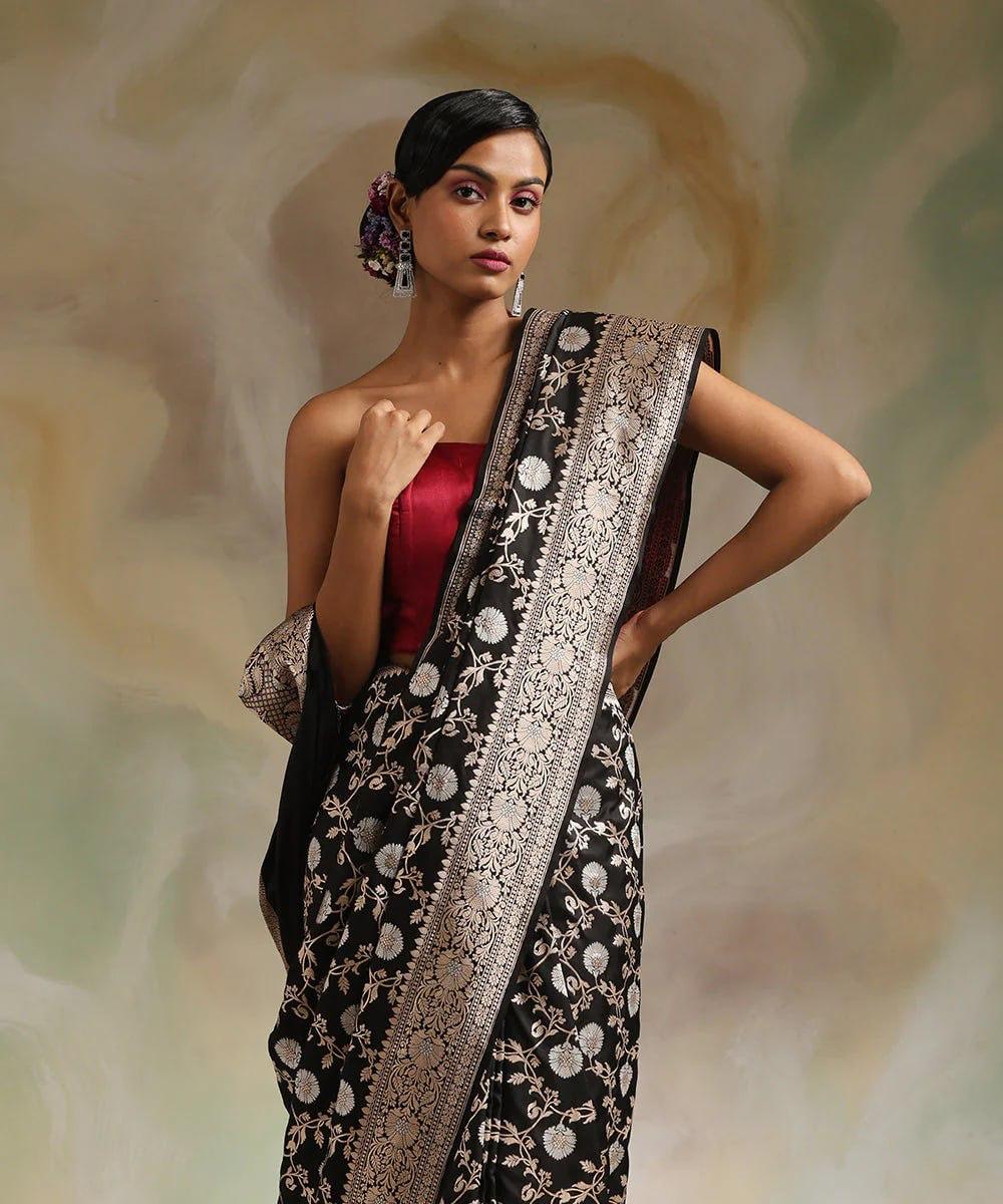 Handloom Black Banarasi Silk Saree