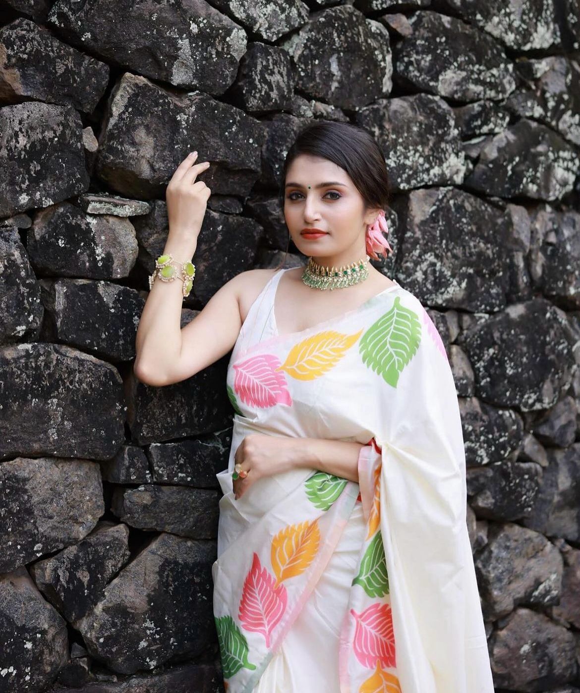 White Silk Woven Saree