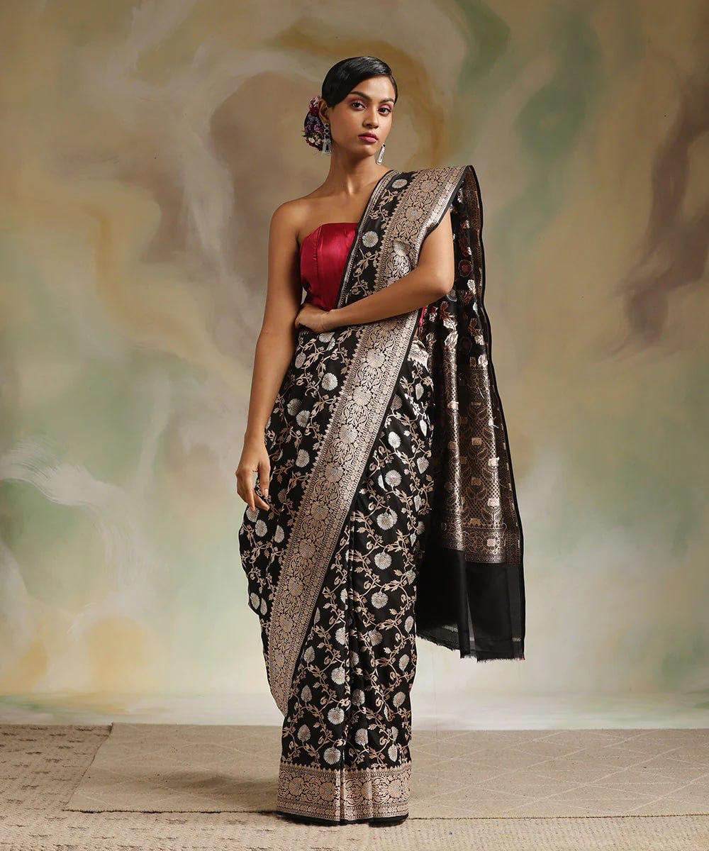 Handloom Black Banarasi Silk Saree