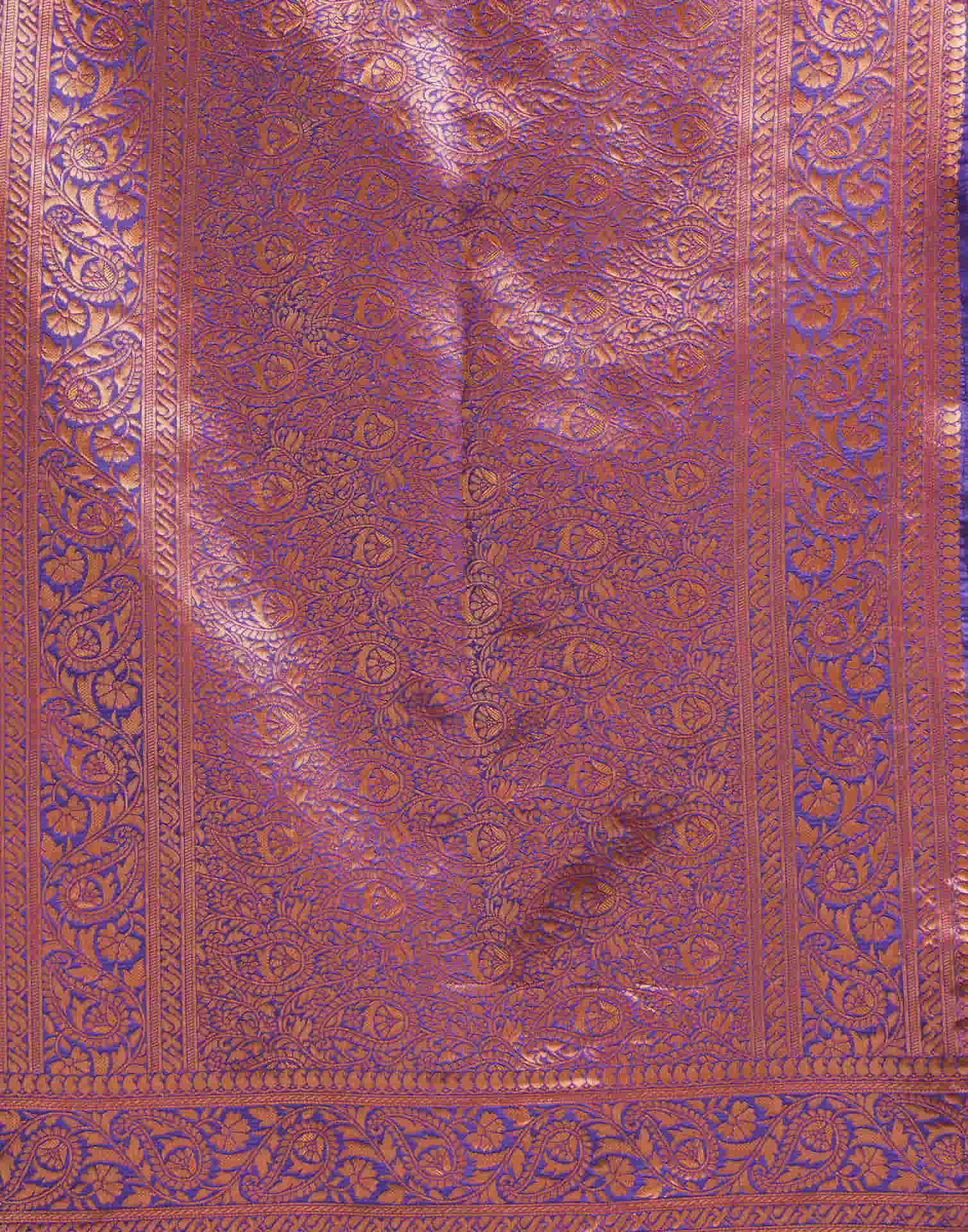 Purple Banarasi Silk Woven Saree