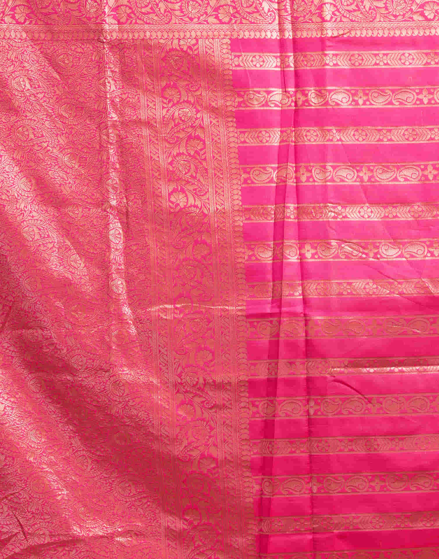 Rani Pink Banarasi Silk Woven Saree