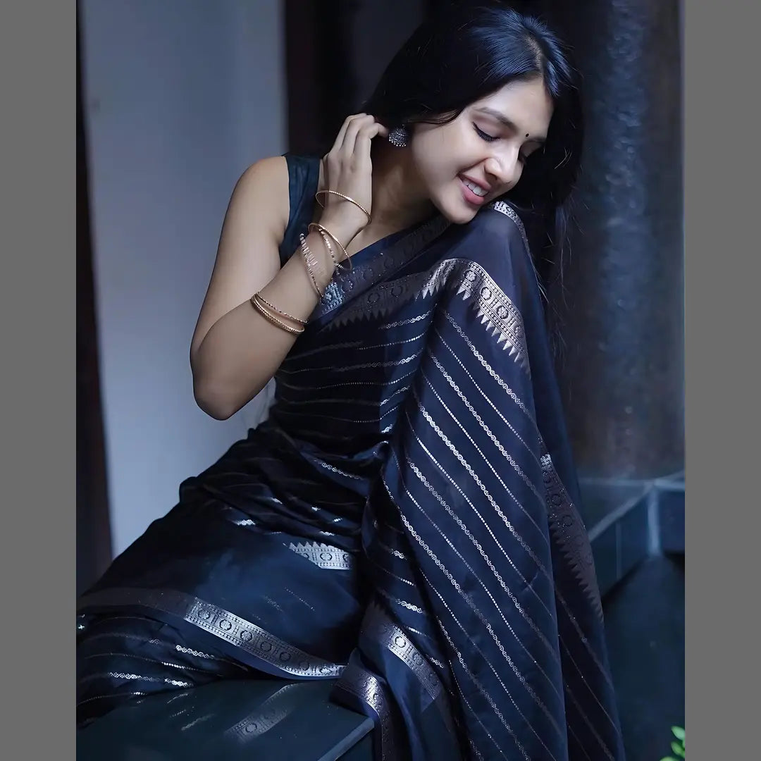 Magic of Silk: Banarasi Saree (Black)