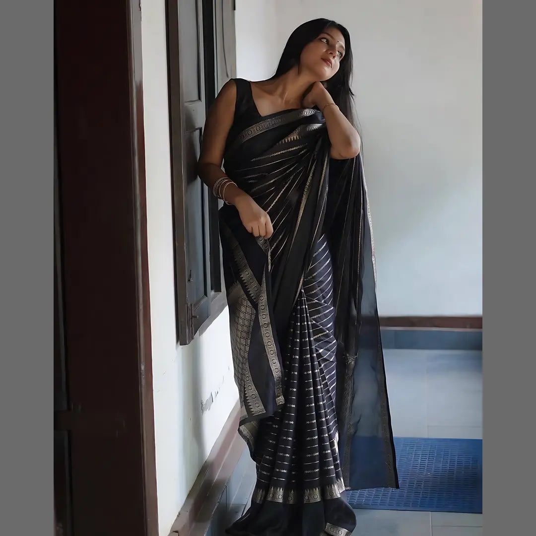 Magic of Silk: Banarasi Saree (Black)