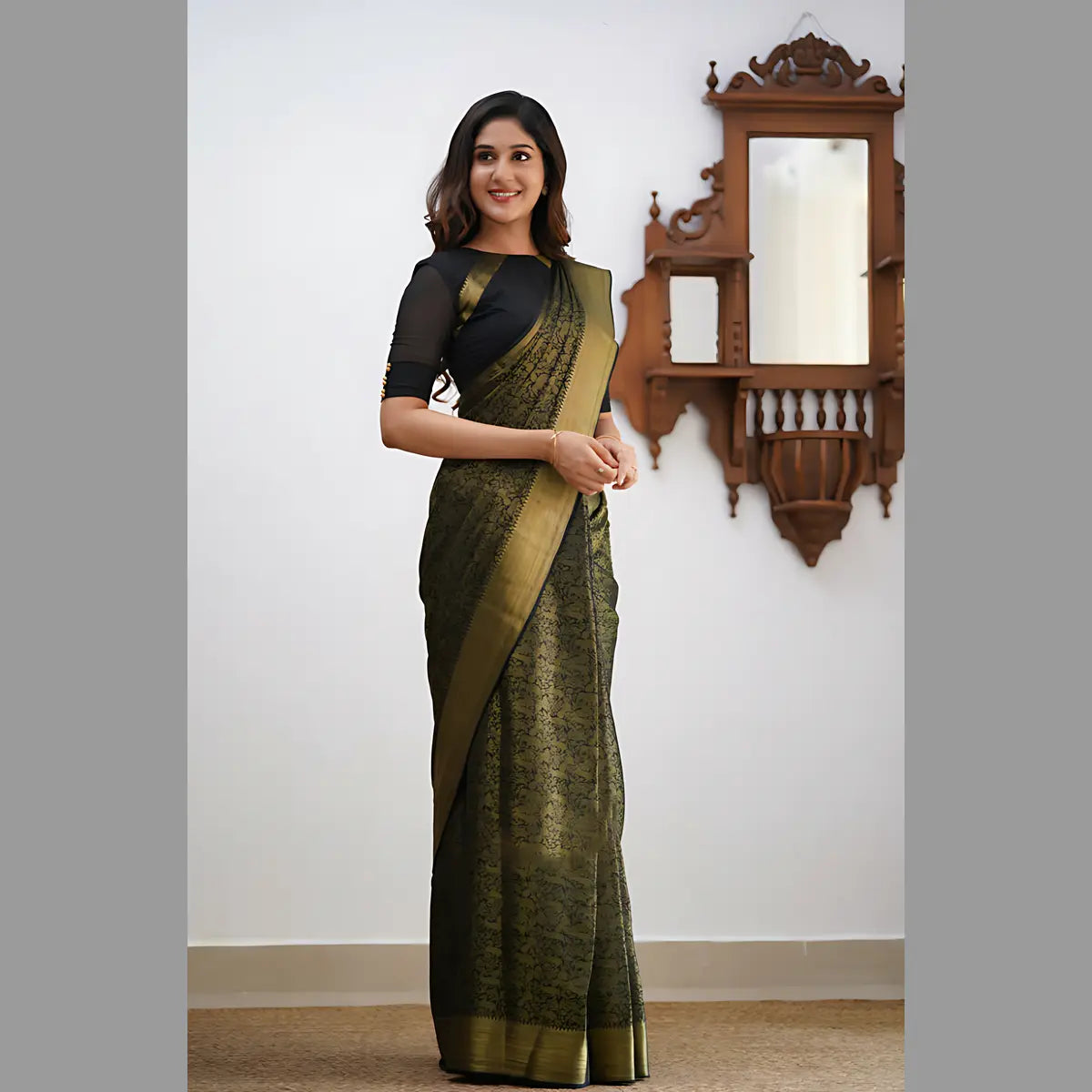 Divine Black Banarasi Silk Elegance