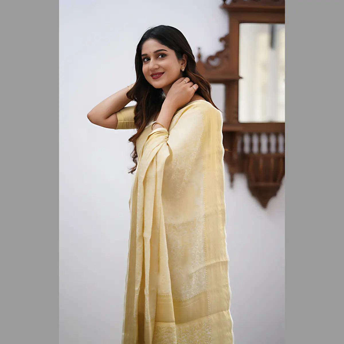 Majestic Off White Banarasi Silk Elegance