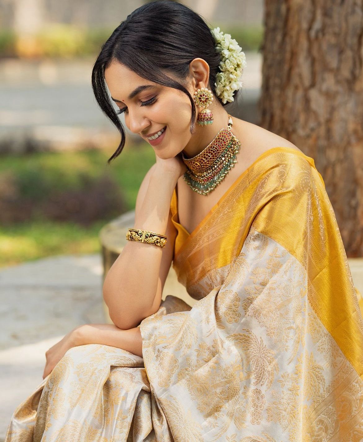 Sunshine Yellow Patterned Saree