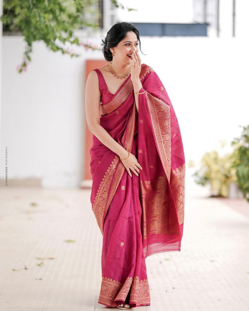 Elegant Pink Silk Saree – Traditional Grace with Modern Flair