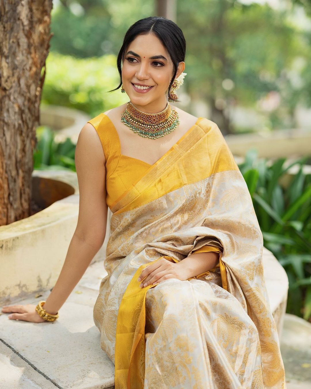 Sunshine Yellow Patterned Saree