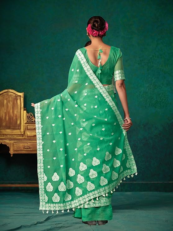 Green Mekhela Soft Silk Saree