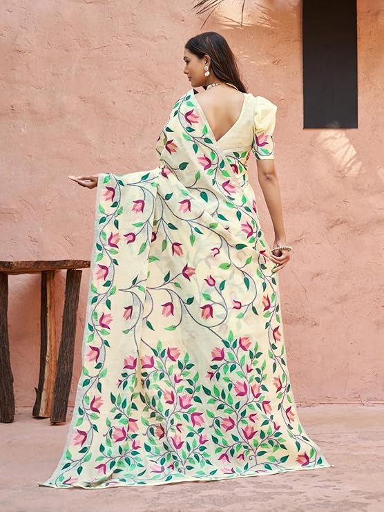 White Soft Silk Saree