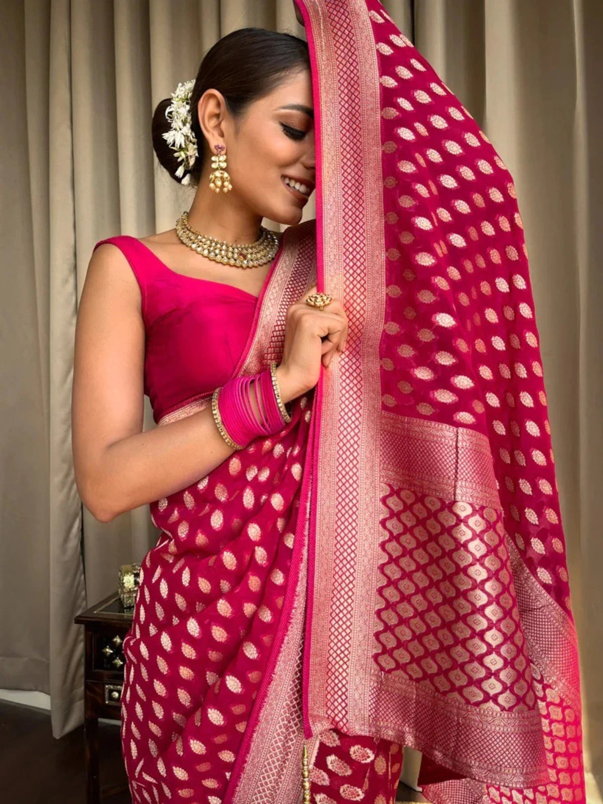 Stunning Cotton Silk Delight - Pink Beauty