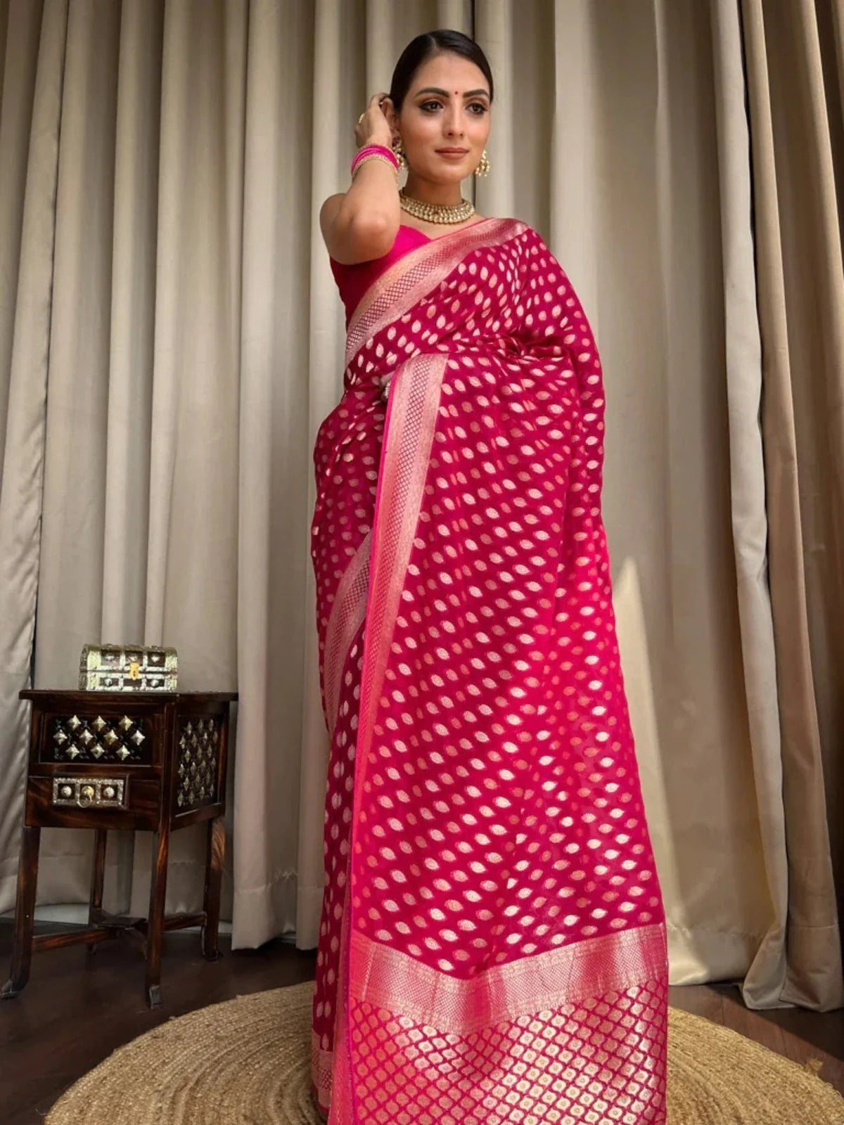 Stunning Cotton Silk Delight - Pink Beauty