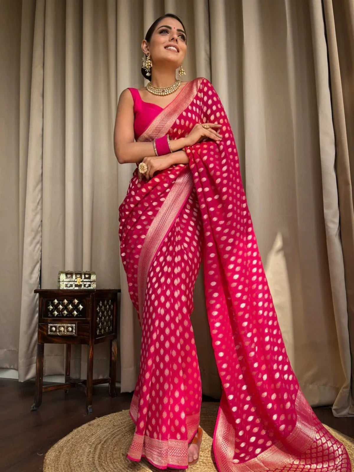 Stunning Cotton Silk Delight - Pink Beauty