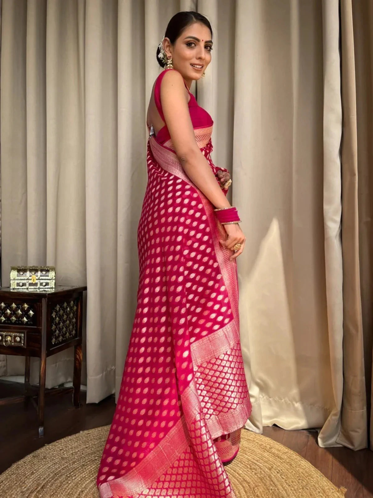 Stunning Cotton Silk Delight - Pink Beauty