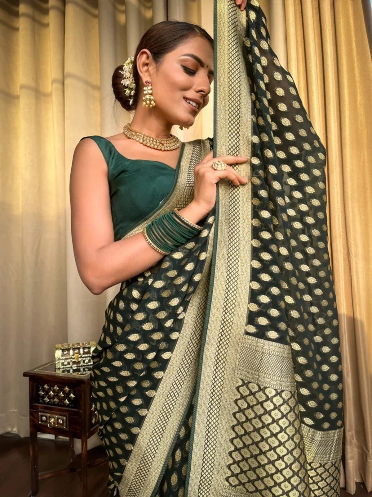 Stunning Cotton Silk Delight - Green