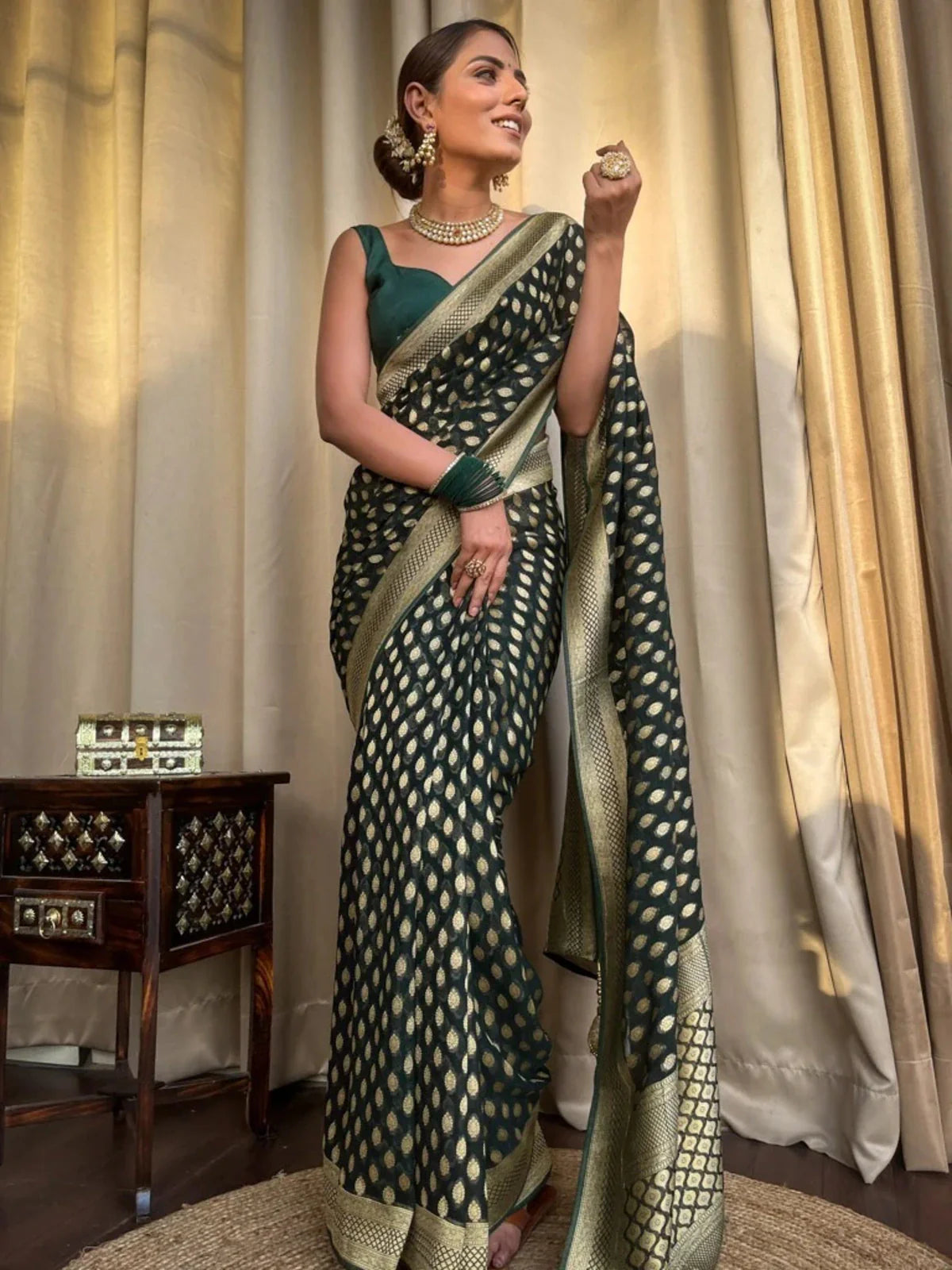 Stunning Cotton Silk Delight - Green