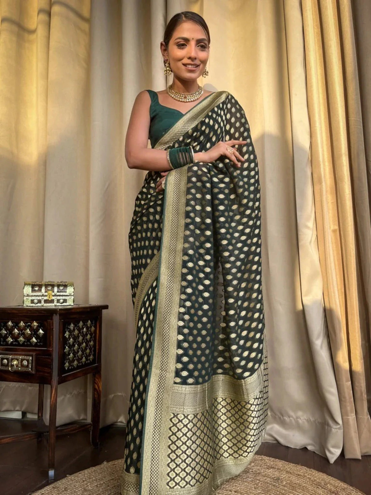 Stunning Cotton Silk Delight - Green