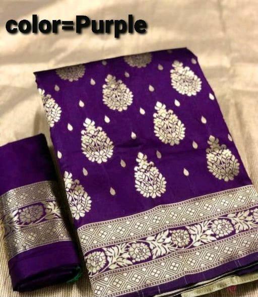 Purple Butta Patti Saree: Regal Elegance for Weddings and Parties - Naari Silk 