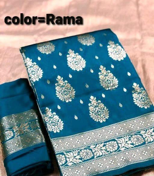 Rama Color Butta Patti Saree: Graceful Ethnic Attire for Celebrations - Naari Silk 